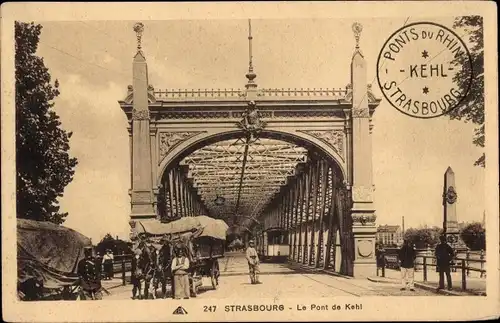 Ak Straßburg Straßburg Elsass Bas-Rhin, Le Pont de Kehl