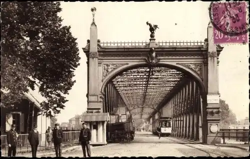 Ak Straßburg Straßburg Alsace Bas Rhin, Pont du Rhin, Straßenbahn