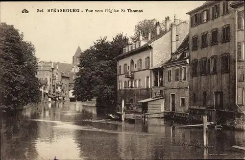 Ak Straßburg Straßburg Elsass Bas-Rhin, Blick auf die Thomaskirche