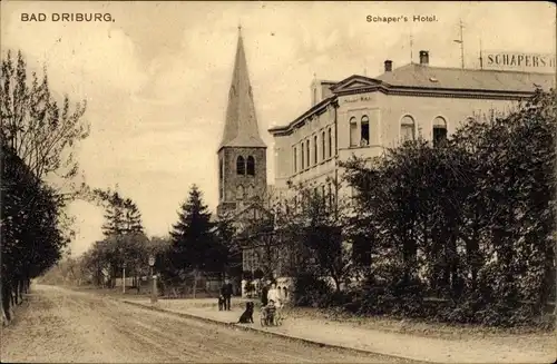 Ak Bad Driburg in Westfalen, Schaper's Hotel, Kirche