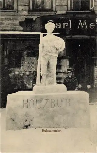 Ak Clausthal Zellerfeld im Oberharz, Schneebauten beim XV. Winterfest des Ski-Clubs, Holzsammler