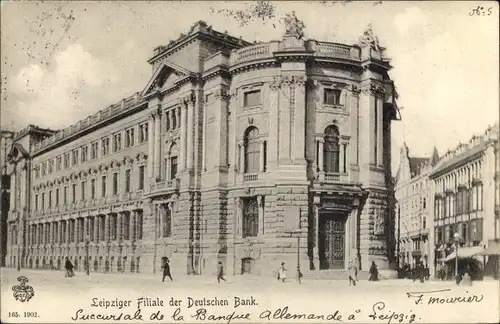 Ak Leipzig in Sachsen, Leipziger Filiale der Deutschen Bank