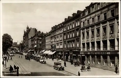Ak Saarbrücken im Saarland, Reichsstraße, Cafe Kiefer