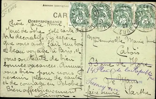 Ak Épinay Eure, Le Carrefour du Monument