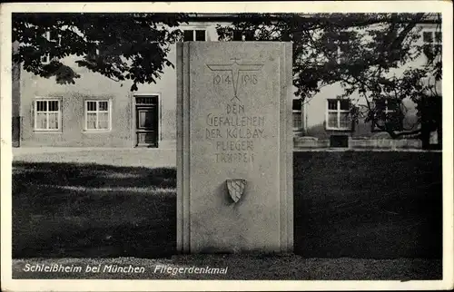 Ak Schleißheim in Oberbayern, Fliegerdenkmal