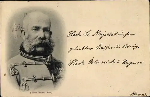 Ak Kaiser Franz Josef I., Portrait in Uniform