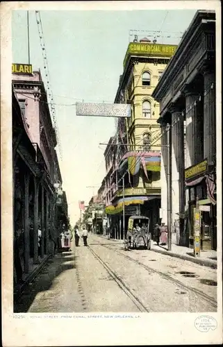 Ak New Orleans Louisiana USA, Royal Street von der Canal Street