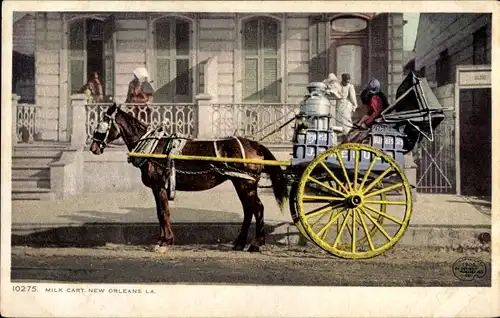 Ak New Orleans Louisiana USA, Milchwagen