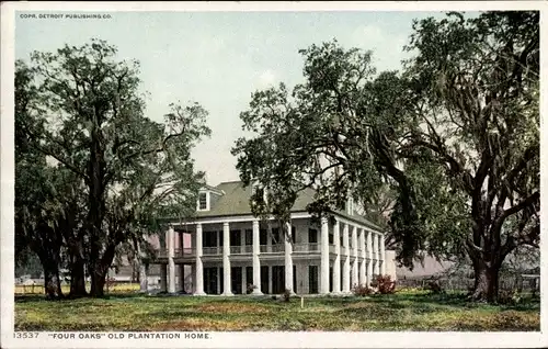 Ak New Orleans Louisiana USA, Four Oaks, altes Plantagenhaus