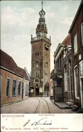 Ak Monnikendam Waterland Nordholland, Oude Speeltoren