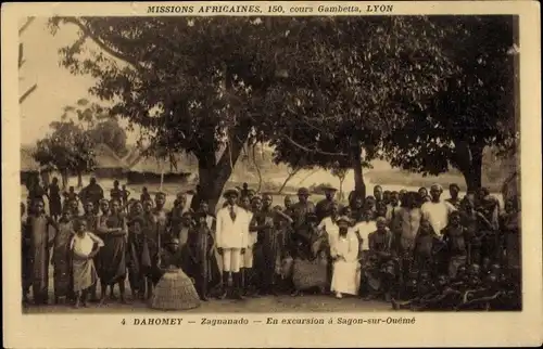 Ak Zagnanado Dahomey Benin, En Excursion a Sagon sur Oueme, Missions Africaines