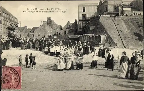 Ak Le Portel Pas de Calais, Le Cortege de la Benediction de la Mer