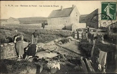 Ak Le Portel Pas de Calais, Les Laveuses de Ningle