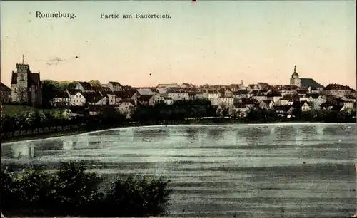 Ak Ronneburg in Thüringen, Partie am Baderteich