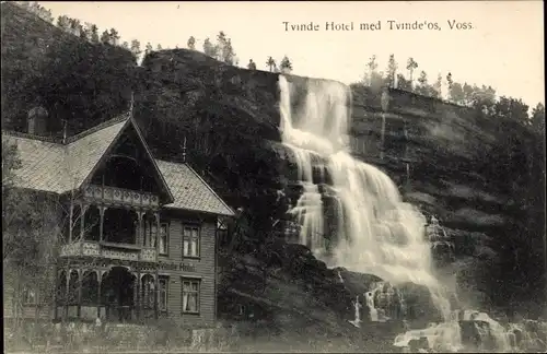 Ak Norwegen, Tvindefossen, Tvinde Hotel