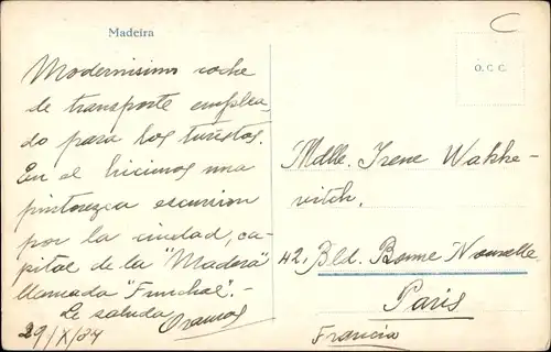 Ak Insel Madeira Portugal, Ochsenschlitten