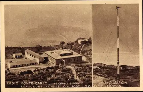 Ak Monte Carlo Monaco, Radio Monte Carlo, Le centre emetteur, Le Pylone