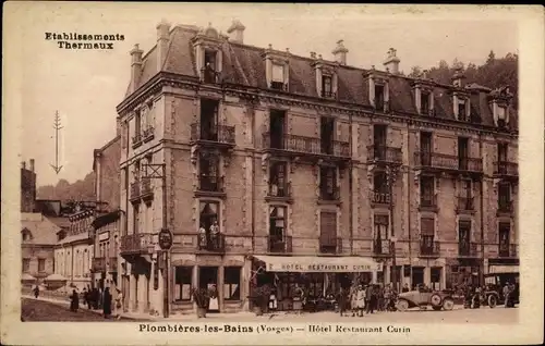 Ak Plombieres les Bains Lothringen Vogesen, Hotel Restaurant Curin, Etablissements Thermaux