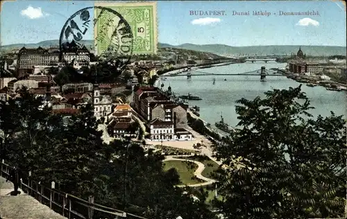 Ak Budapest Ungarn, Donauansicht, Panorama