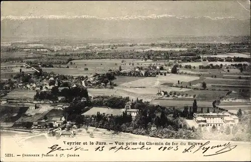 Ak Veyrier et le Jura CPA 74, Chemin de fer du Salève