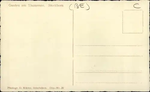 Ak Gunten am Thunersee Bern, Stockhorn, Luftbild