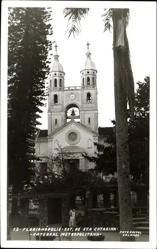 Ak Florianópolis Brasilien, Est. de Sta Catarina, Catedral Metropolitana