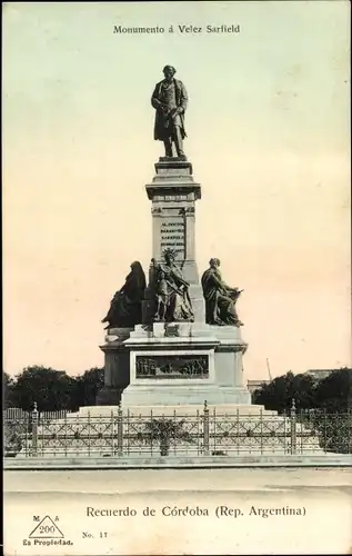Ak Córdoba Argentinien, Monumento a Velez Sarfield