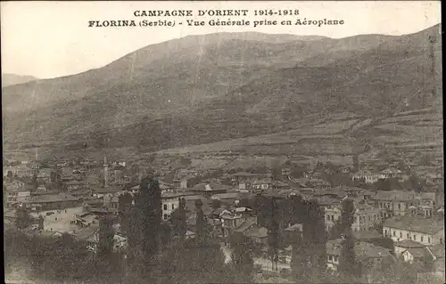 Ak Florina Griechenland, Vue Generale prise en Aeroplane, Campagne d'Orient 1914-1918