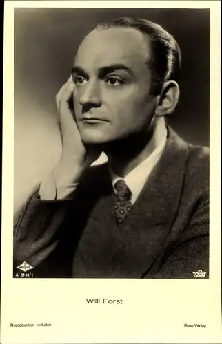 Ak Schauspieler Willi Forst, Portrait, Tobis Film, Ross Verlag A 3149 1