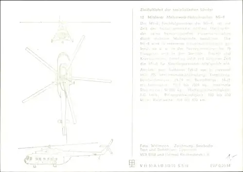 Ak Zivilluftfahrt der sozialistischen Länder, Mittlerer Mehrzweckhubschrauber Mil Mi-8, Interflug