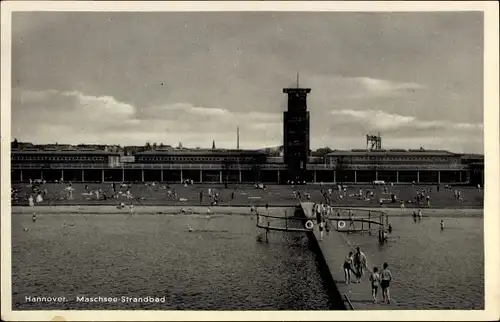 Ak Hannover in Niedersachsen, Maschsee-Strandbad