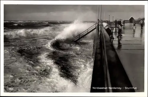 Ak Norderney in Ostfriesland, Sturmflut