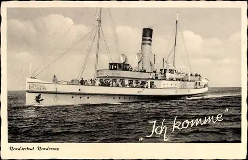 Ak Nordseebad Norderney Ostfriesland, Dampfer