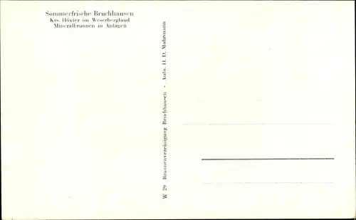 Ak Bruchhausen Höxter an der Weser, Mineralbrunnen in Anlagen