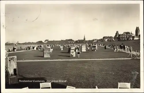 Ak Nordseebad Cuxhaven, der grüne Strand