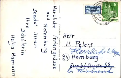 Ak Rotenburg in Hannover Rotenburg an der Wümme, Gedicht Fr. Helmke Mein Rotenburg, Ortsansicht