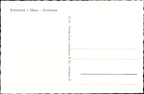 Ak Rotenburg in Hannover Rotenburg an der Wümme, Kreishaus