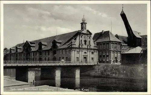 Ak Lüneburg in Niedersachsen, Kaufhaus mit Kran, Brücke