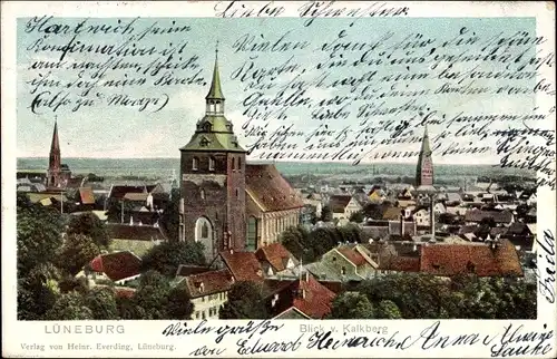 Ak Lüneburg in Niedersachsen, Blick vom Kalkberg, Kirche