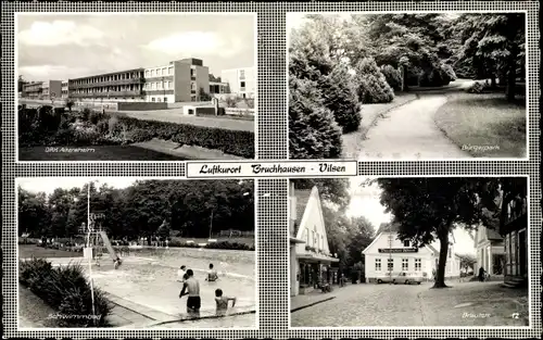 Ak Bruchhausen Vilsen Landkreis Diepholz, DRK Altersheim, Bürgerpark, Schwimmbad, Brautstraße