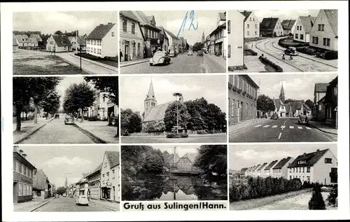 Ak Sulingen in Niedersachsen, Straßenpartie, Teilansicht