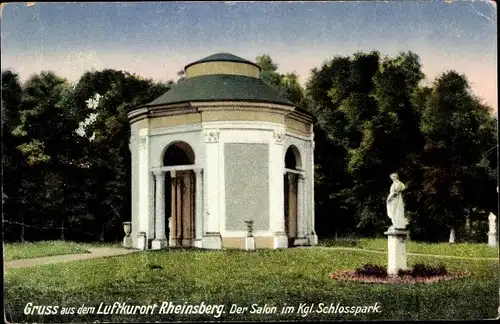 Ak Rheinsberg, Der Salon im königlichen Schlosspark