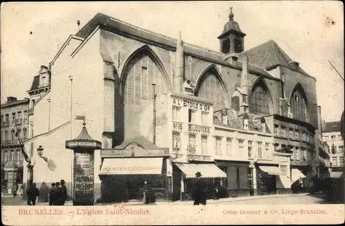 Ak Bruxelles Brüssel, St.-Nikolaus-Kirche