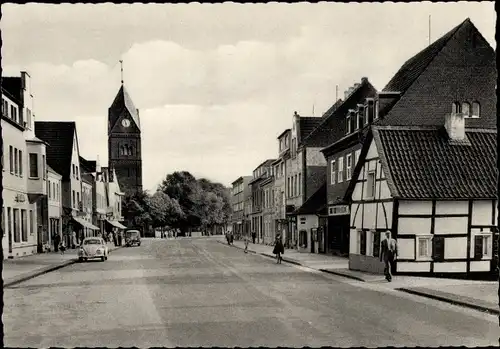 Ak Immigrath Langenfeld im Rheinland, Solinger Straße, Kirchturm, Fachwerkhaus