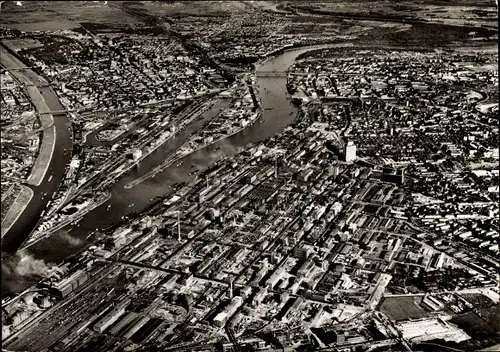 Ak Ludwigshafen am Rhein, Luftbild