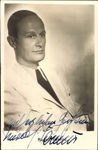 Ak Schauspieler Rudolf Fernau, Portrait, Autogramm