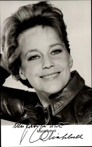 Ak Schauspielerin Maria Schell, Portrait, Autogramm