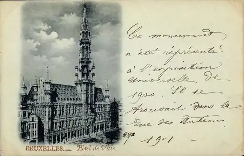 Mondschein Ak Brüssel Brüssel, Rathaus