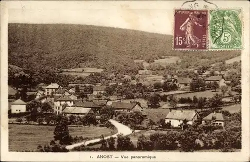 Ak Anost Saône et Loire, Panoramablick