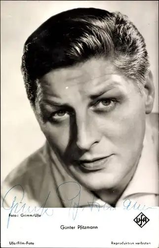 Ak Schauspieler Günter Pfitzmann, Portrait, Autogramm